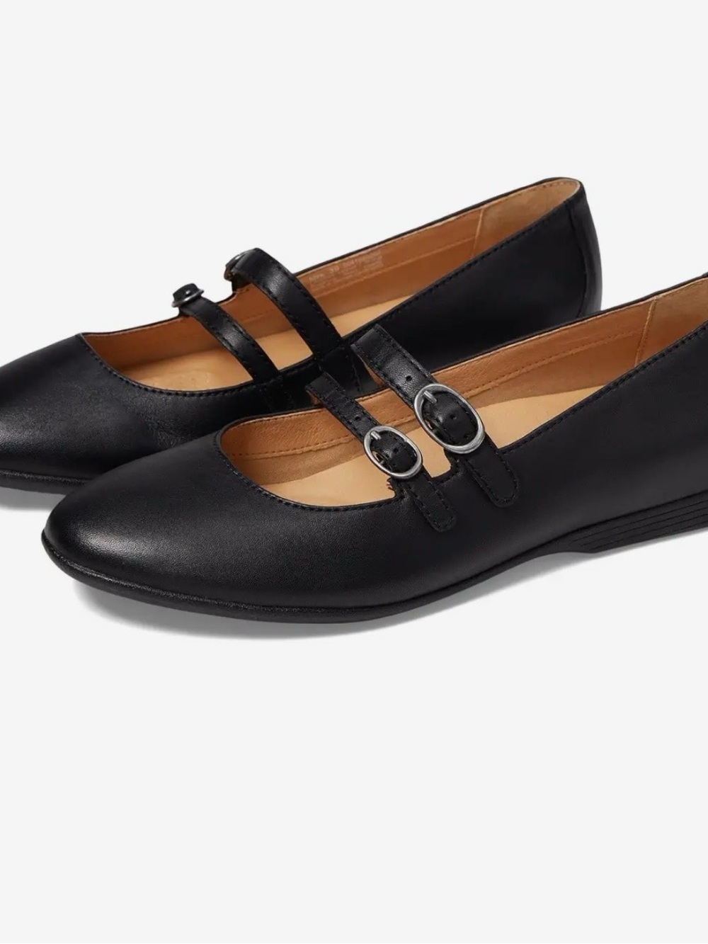 Dansko Leeza Black Double-Strap Mary Jane Flats